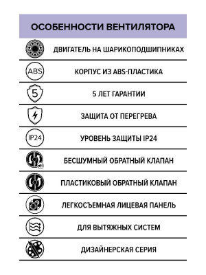Вентилятор накладной RIO D125 обр.клапан Matt black DICITI