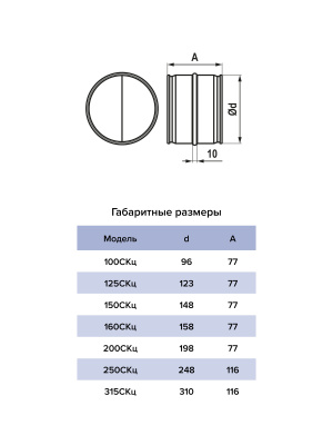 Соединитель СКц D200 оцинк.сталь ERA PRO