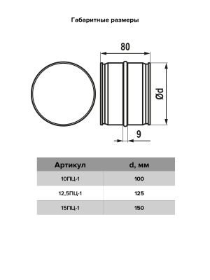 Соединитель ПЦ D100 безопасный край оцинк.сталь ERA PRO
