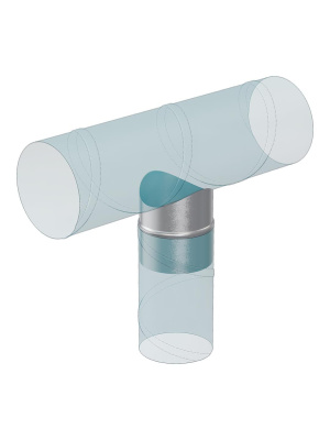 Врезка круглая IAG D160 в воздуховод D125 оцинк.сталь ERA PRO